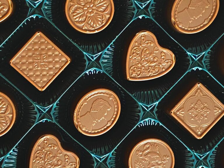 Chocolate cameos in an insert tray