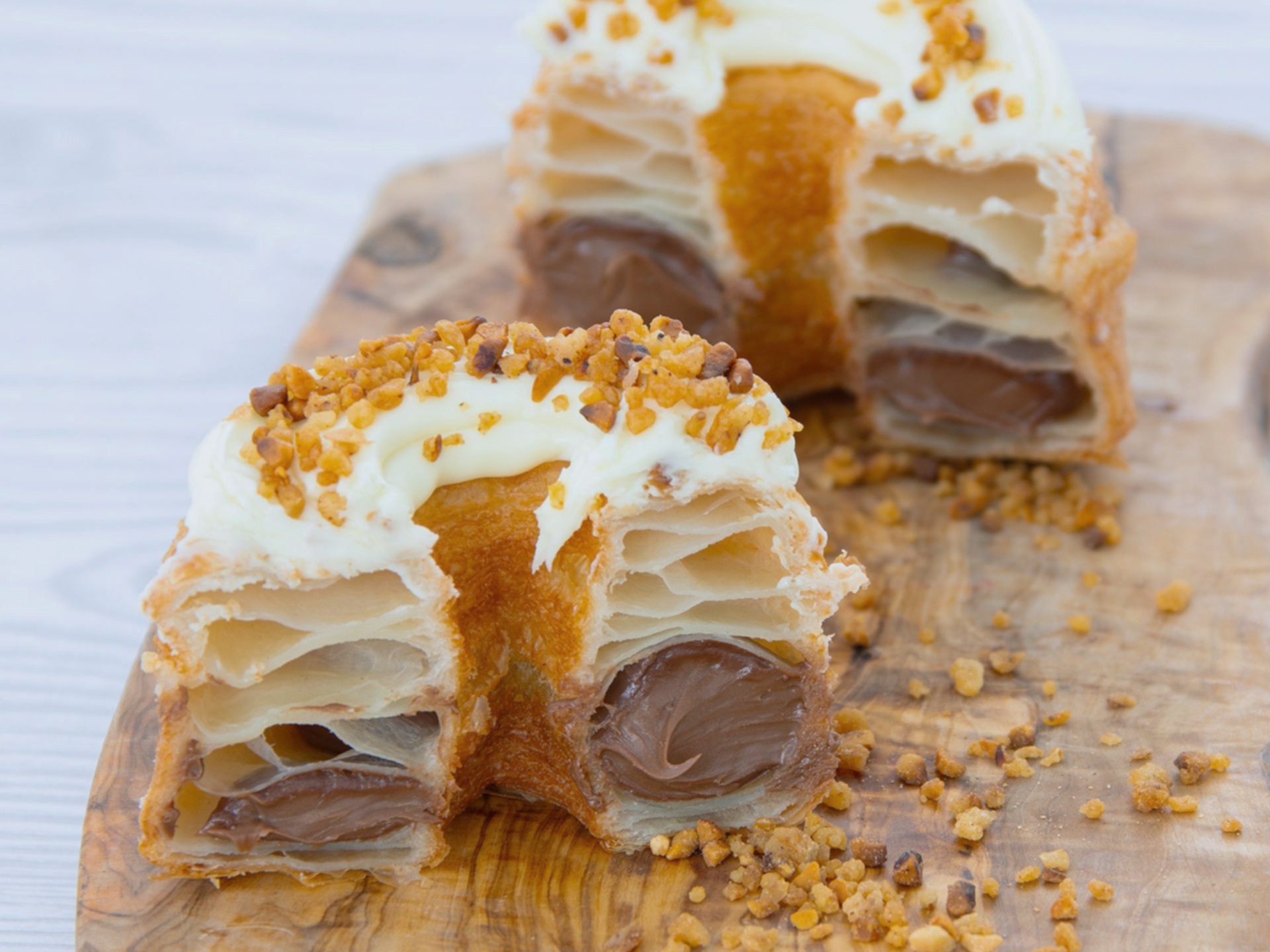 White chocolatey spread before