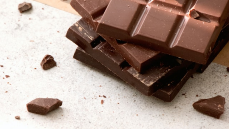 A stack of chocolate bars